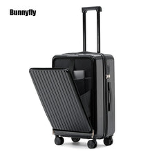 Multi-Functional Silent Wheel Suitcase with USB Charging Port Cup Holder & Practical Hook