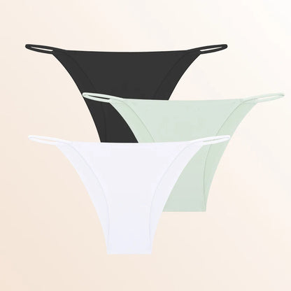 FINETOO 3Pcs Seamless Thin Strap Briefs