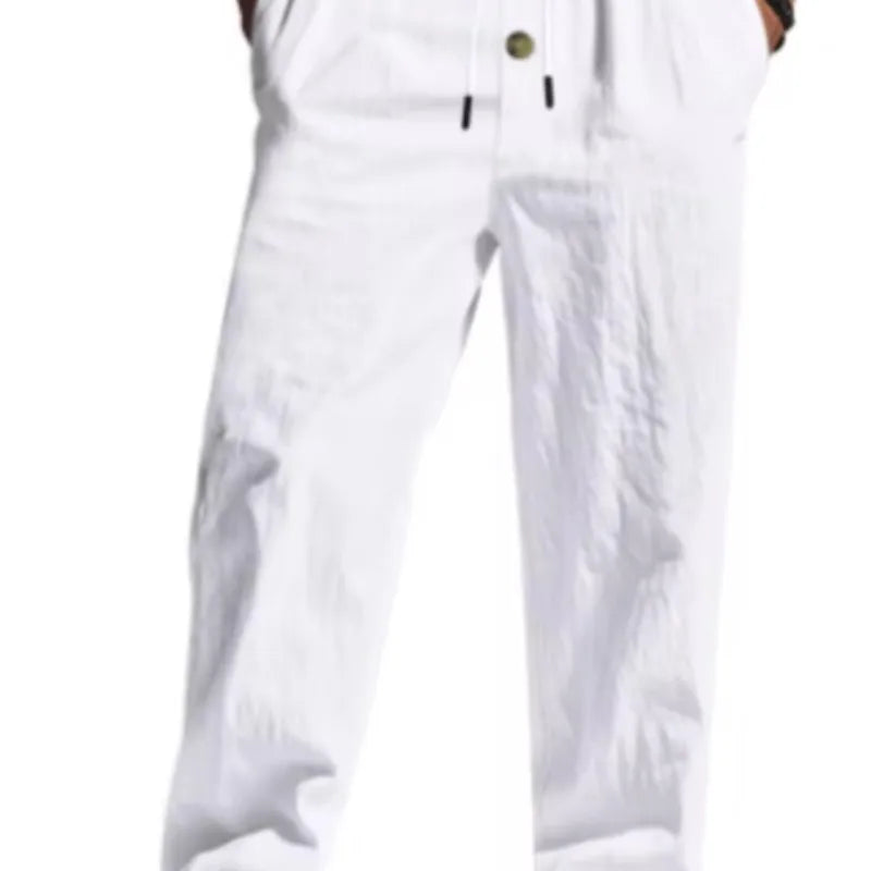Cotton and Linen Summer Solid Color Loose Breathable Thin Pants