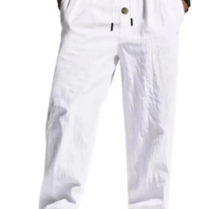 Cotton and Linen Summer Solid Color Loose Breathable Thin Pants
