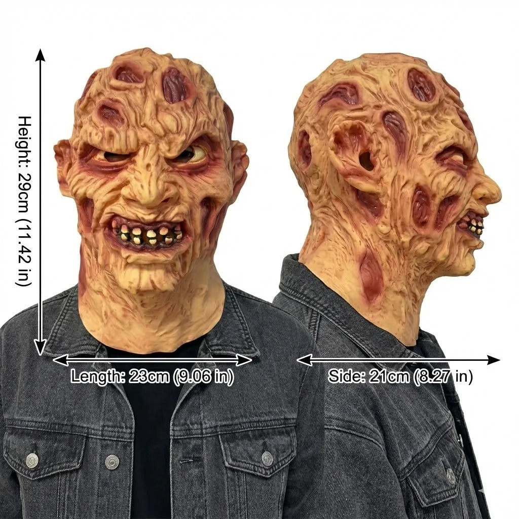 Scary Burn Face Latex Mask for Halloween Cosplay