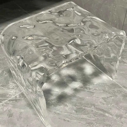Water Ripple Acrylic Stool & Modern Transparent Footstool