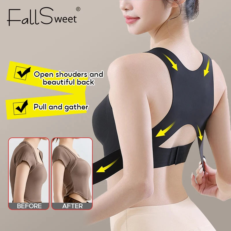 FallSweet Wireless Posture Correction Bra with Cross Back