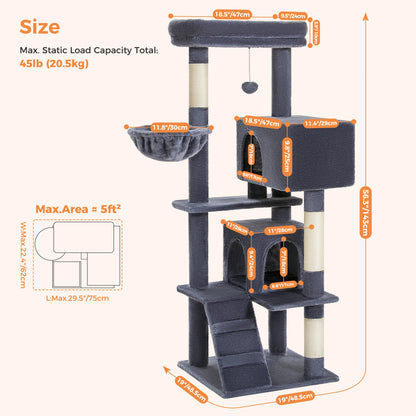 PAWZ Road Multi-Level Cat Tree Tower - 41" Indoor Cat Condo with Plush Perch & Sisal Scratching Posts