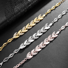 Braided Leaf Crystal Bracelet