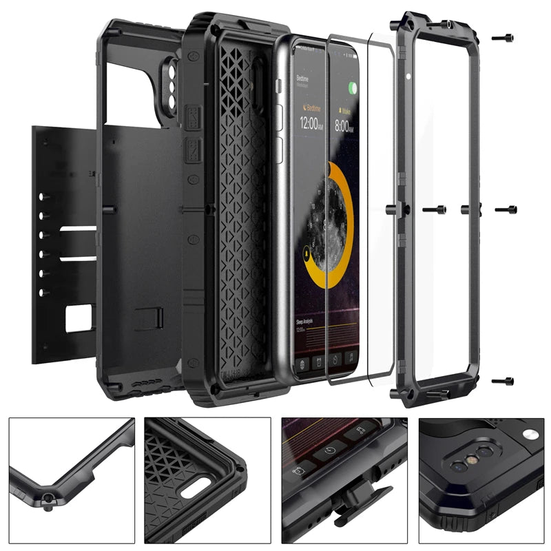 360 Heavy Duty Metal Armor Protection Case for iPhone
