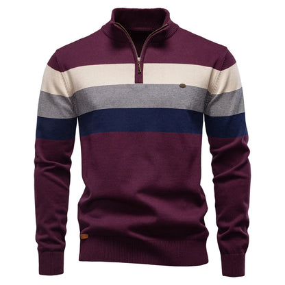 Cotton Mock Neck Stand Collar Sweaters