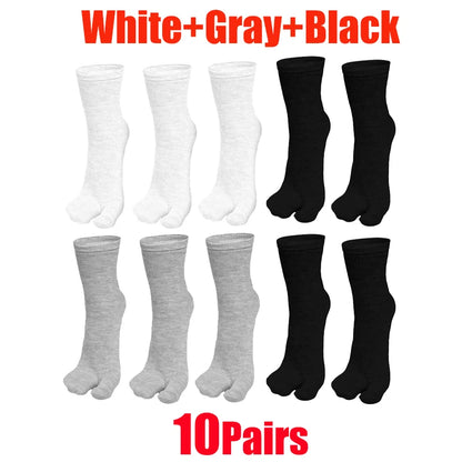 Unisex Japanese Style Cotton Tabi Two-Finger Socks