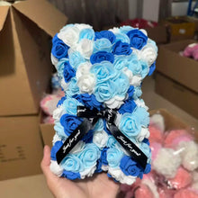 25cm Artificial Teddy Rose Flower Bear with Box