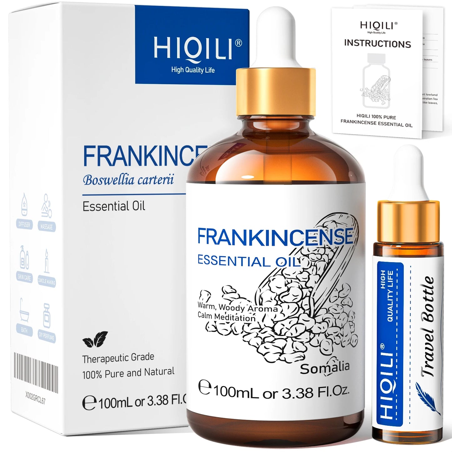 HIQILI 100% Pure Natural Essential Oil (100ml / 3.38 fl. oz)