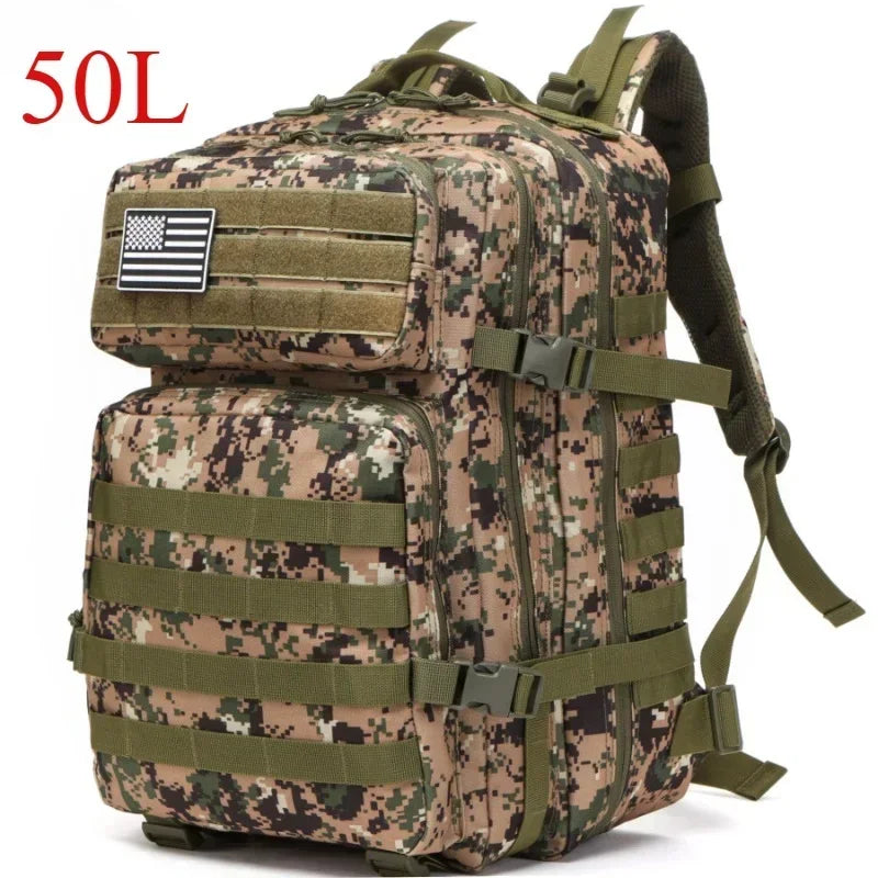 25L/50L Tactical Molle Backpack for Hiking, Camping & Outdoor Travel