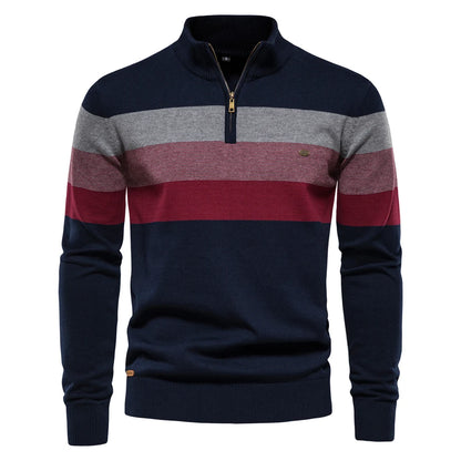 Cotton Mock Neck Stand Collar Sweaters