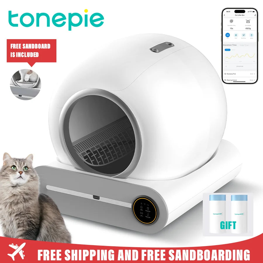 Tonepie 65L Automatic Smart Enclosed Cat Litter Box