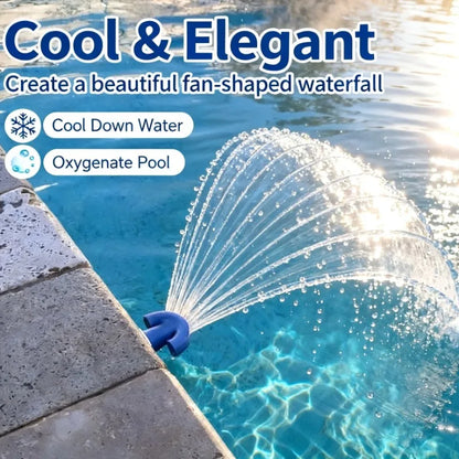 Universal Pool Fountain & Aeration Cooling System – Dual Spray Water Waterfall Sprinkler for Above Ground & Inground Pools