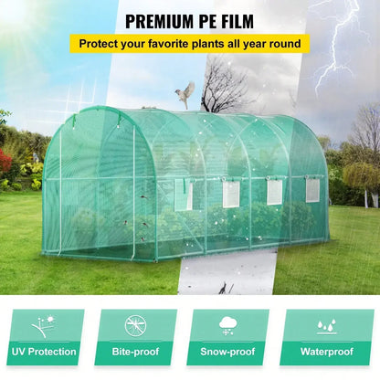 Walk-In Tunnel Outdoor Greenhouse with Galvanized Steel Frame