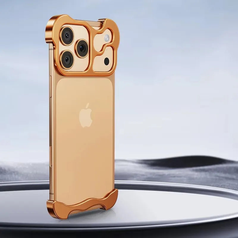 Luxury Metal Bumper Phone Case with Camera Lens Protection for iPhone