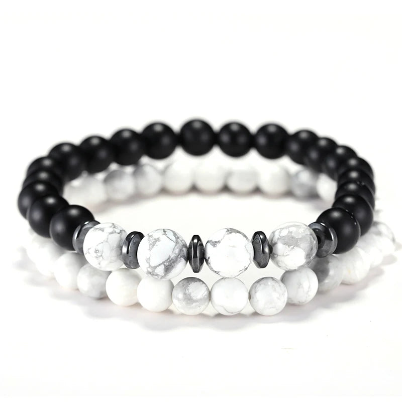 Pair Tiger Eyes Stone Strand Bracelet