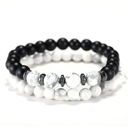 Pair Tiger Eyes Stone Strand Bracelet