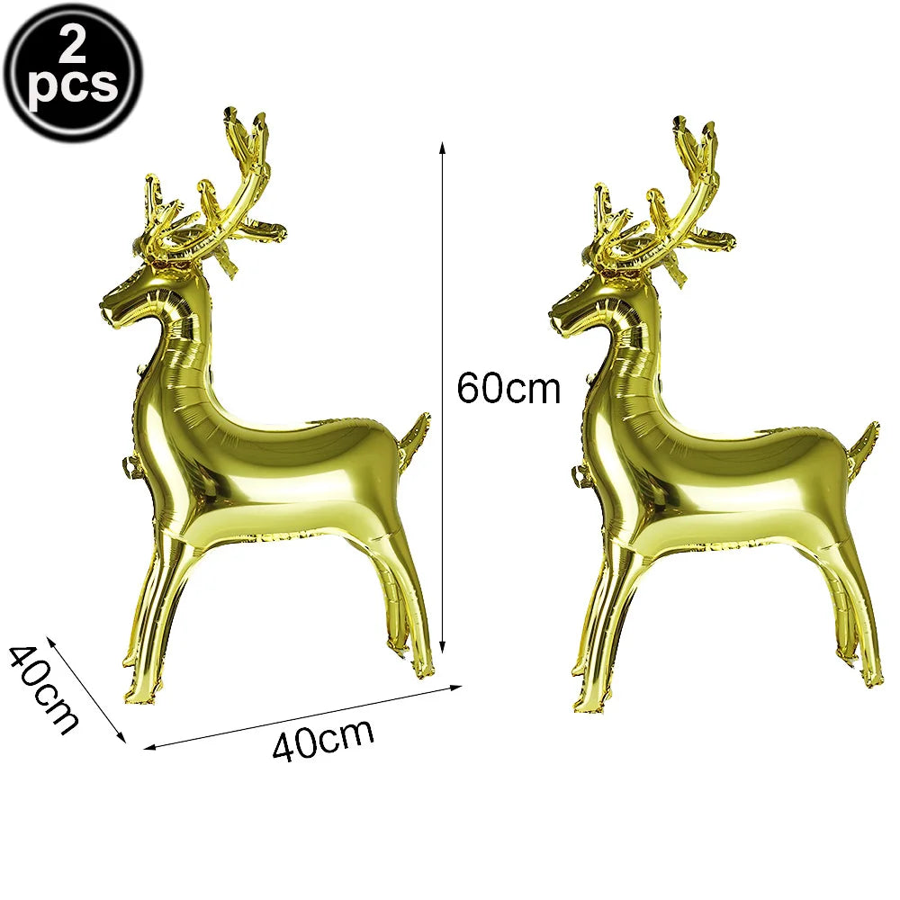 Standing Christmas Foil Balloons, Giant Christmas Tree Santa Snowman Reindeer Rocking Horse Balloons