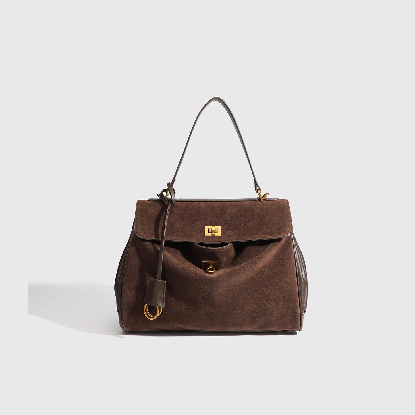Women's Split Leather Large Capacity Tote Bag & Shoulder Handbag