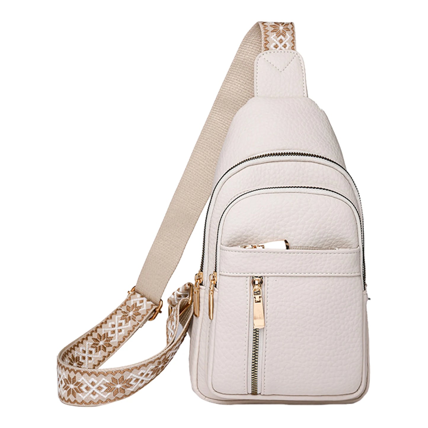 Faux Leather Crossbody Chest Bag