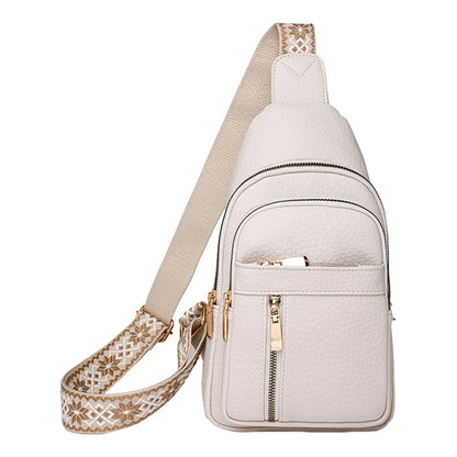 Faux Leather Crossbody Chest Bag
