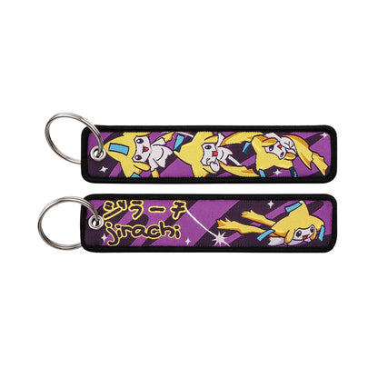 Japanese Anime Embroidered Fob Jet Tag Keychain