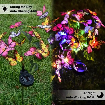 Solar Led Butterfly Flowe Lights For Outdoors
