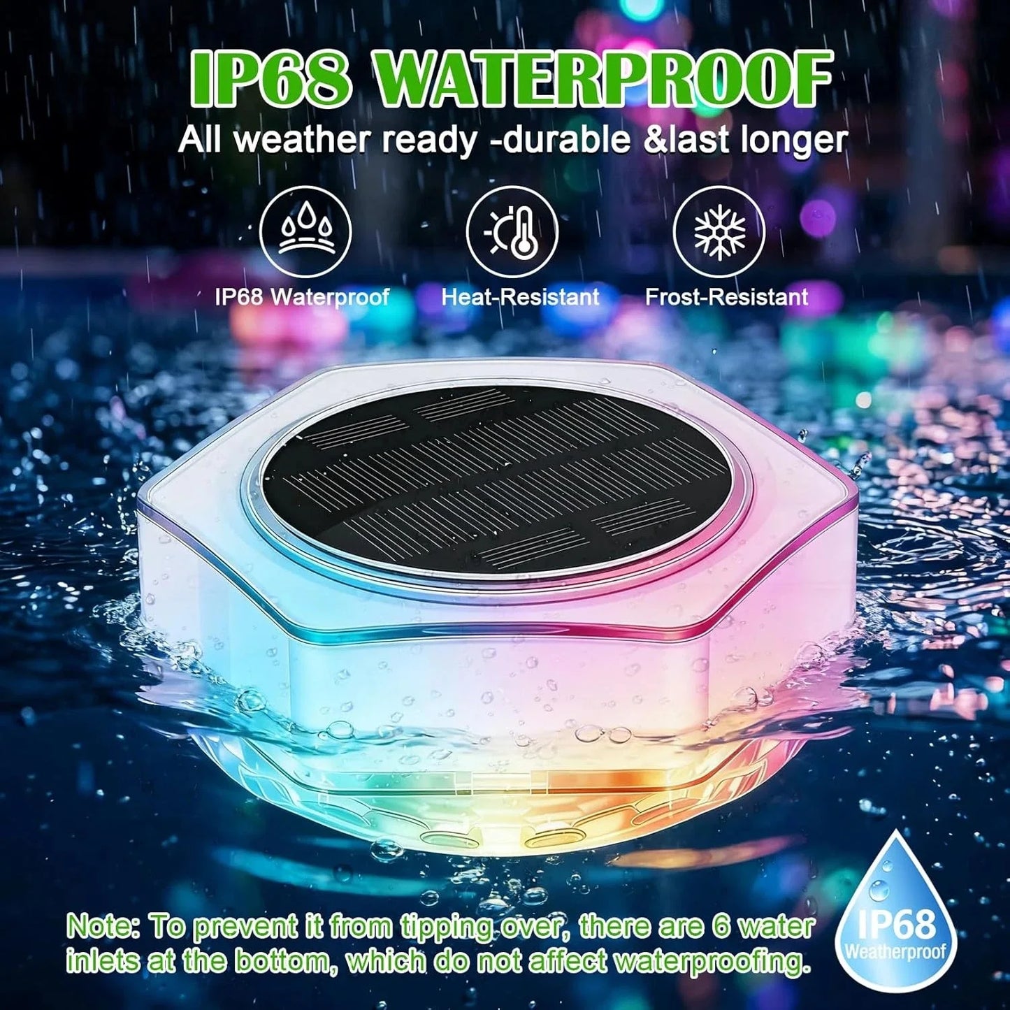 Solar RGB Floating Pool Lights with Remote Control