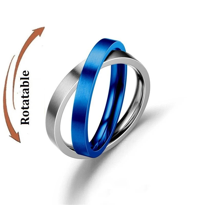 Stainless Steel Fidget Spinner Ring – Anti-Anxiety Stress Relief Band for Men & Women