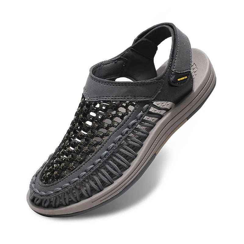 Men’s Hand-Woven Gladiator Sandals – Non-Slip Casual Outdoor Waders & Beach Platform Sandals