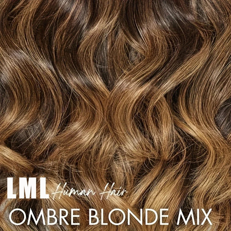 Human Hair Deep Wave Curly Honey Blonde Wig