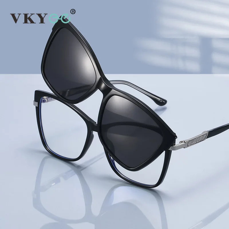 VICKY TR90 Polarized Magnetic Clip-on Sunglasses for Men and Women