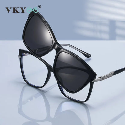 VICKY TR90 Polarized Magnetic Clip-on Sunglasses for Men and Women