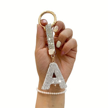 Sparkling Rhinestone Alphabet Keychain