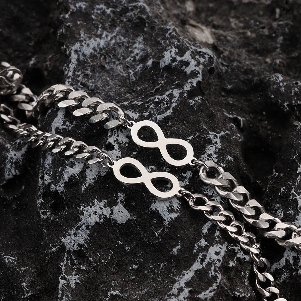 2pcs Stainless Steel Infinity Symbol Bracelets