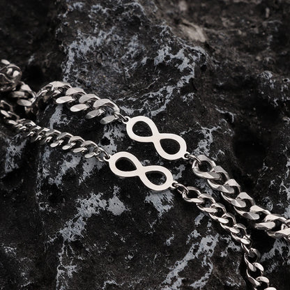 2pcs Stainless Steel Infinity Symbol Bracelets