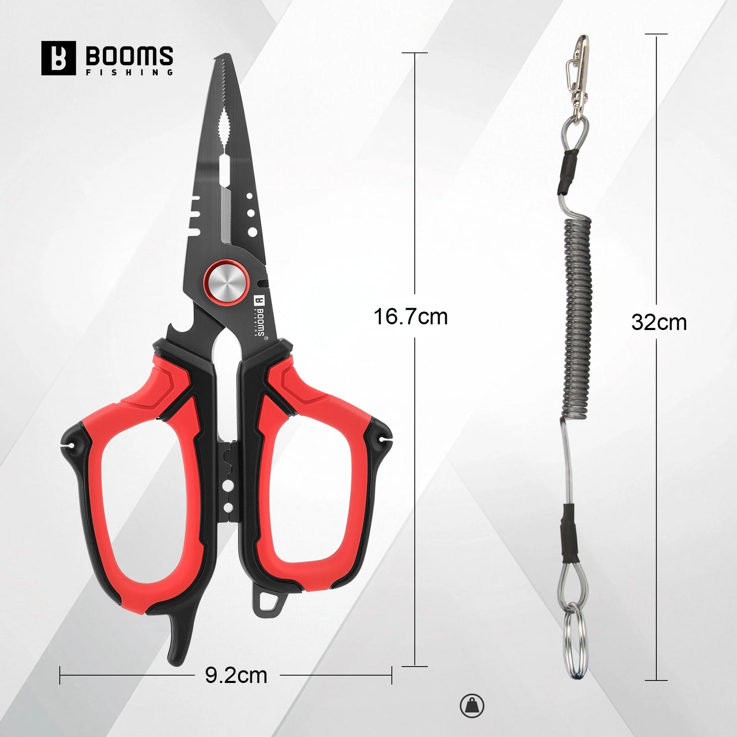 Booms Fishing H07 16cm Stainless Steel Split Ring Pliers & Hook Remover
