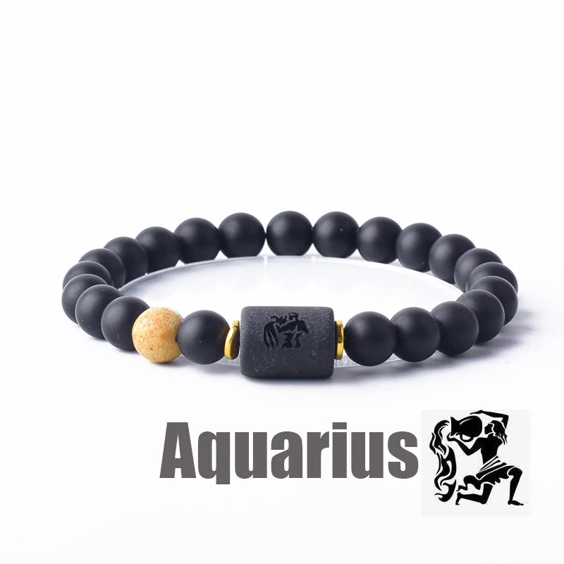 12 Zodiac Sign Constellation Beaded Charm Bracelet