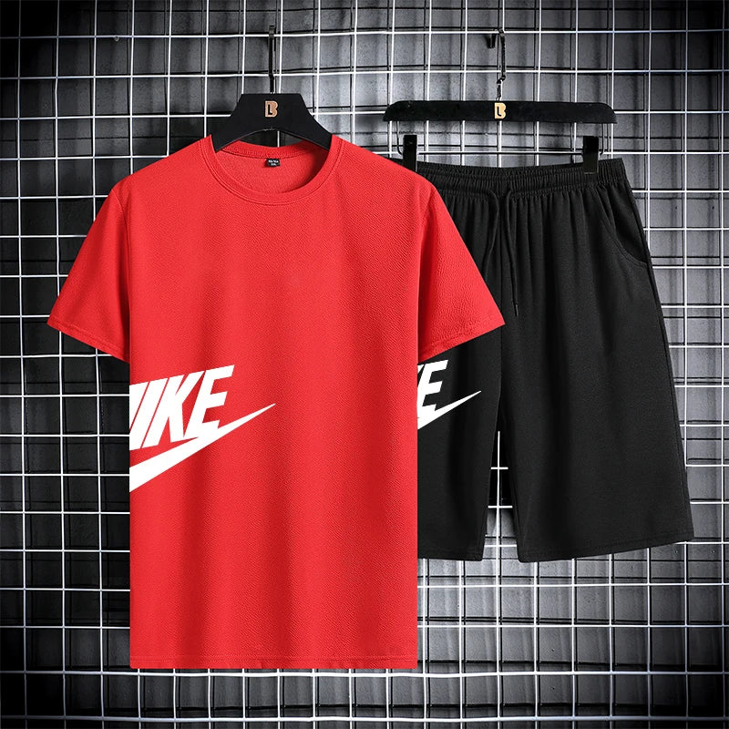 Short-sleeved Quick Drying Shirt and Athletic Shorts Set