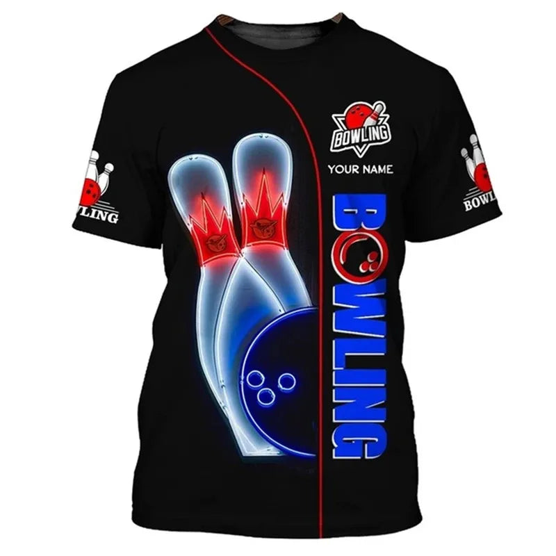 Men's Custom Name Bowling Pins Performance Jersey Shirt