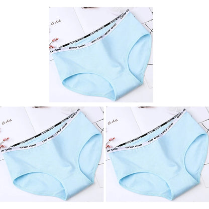 3-Pack Women's Pure Cotton Mid-Waist Briefs