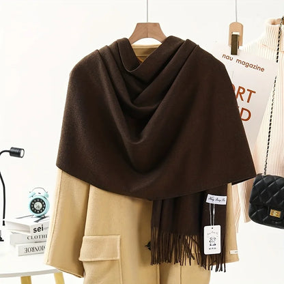 Luxurious Wool-Blend Winter Pashmina Shawl & Scarf