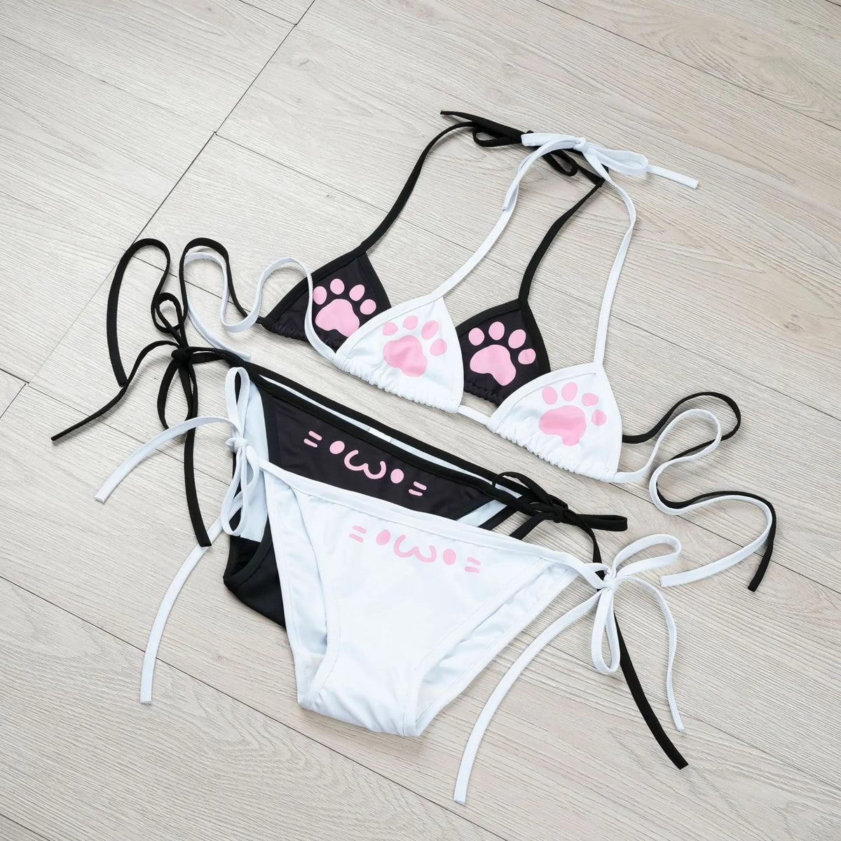 Kawaii Cat Paw Bikini Cosplay Swimsuit Set