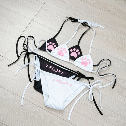 Kawaii Cat Paw Bikini Cosplay Swimsuit Set