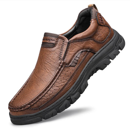 Men’s Classic Leather Slip-On Loafers – Lightweight Casual Driving & Dress Shoes