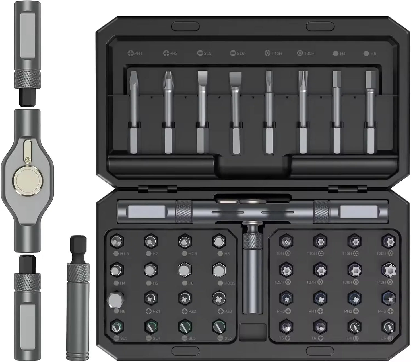 42 in 1 Magnetic Screwdriver Set with Detachable Ratchet Handle