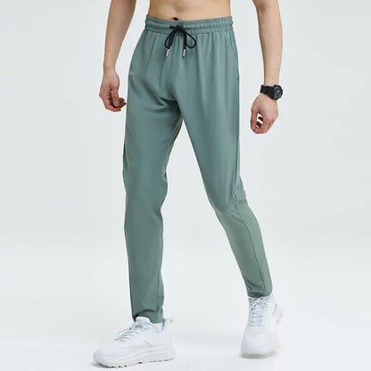 Men’s Ice Silk Quick-Dry Slim Fit Joggers for Running & Gym