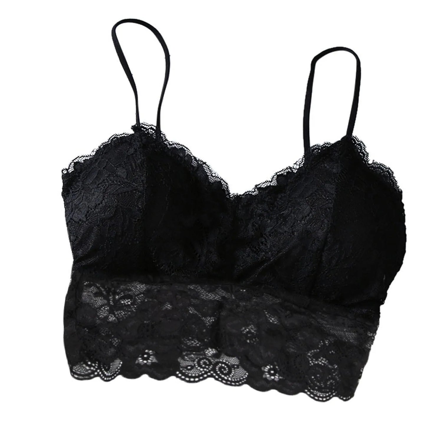 Women's Lace Bustier Bralette Sleeveless Back-Zipper Crop Tank Top