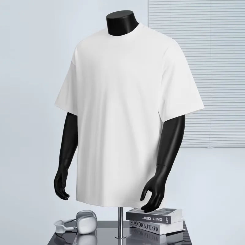 Men's 100% Cotton Premium Crewneck T-Shirt, Summer Short Sleeve Breathable Casual Tee